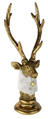 Werner Voss GmbH Hirschbüste - Gold/weiß - Polyresin - Höhe 25 cm