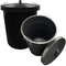 Pluto Packaging Large Black Home Waste Garden Indoor Outdoor 100 Litre Strong Refuse Dustbin With Metal Clip Lid (1)