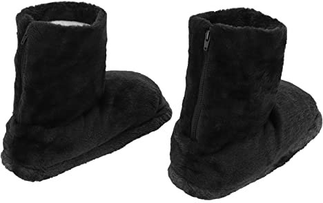 Electric USB Heating Slippers - Plush Soft Inside, Slip Resistant, Warm Shoes With Washable Design for Car Use, Sizes 36-46 (Black)