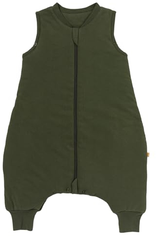 schlummersack Schlafsack mit Füßen Sommer 1 Tog 90 cm dünn Olive | Kinder Schlafsack mit Beinen für eine Körpergröße 90-100cm Füßen 1 Tog