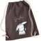 Personalisierter Turnbeutel für Mädchen Jungen mit Namen | Motiv süßer Esel | Stoffbeutel mit Kordel zum Zuziehen | Geschenk-Idee für Kinder (braun)