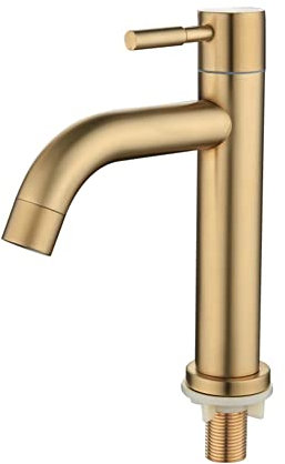 DAZZLEEX Pommeau de douche en acier inoxydable 304 avec poignée froide - Doré brossé