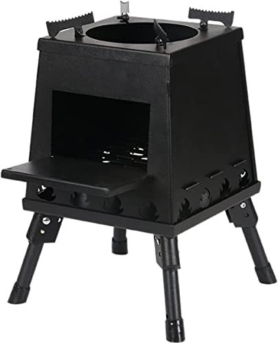 Barbecue à gaz Camping en Plein air Poêle à Bois Pliant Portable Poêle à Bois Pique-Nique Type de Carte Barbecue Poêle Camping Équipement Tente Poêle (Couleur: Noir) (Noir)