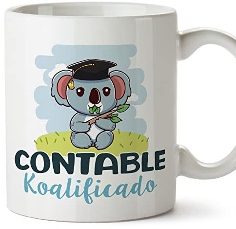 MUGFFINS Tazas para CONTABLE hombre - En Español - Koalificado/koalificada - 11 oz / 330 ml - Regalo original y divertido
