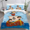 VASENA Bettwäsche Piratenschiff Bettwäsche 135x200 Kinder Sommerstrand Bettbezug Set Weich Microfaser Kinderbettwäsche 3 Teilig Mit ReißVerschluss Mit 2 Kissenbezug 80x80 cm