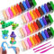 AIR DOUGH 12 Farben (48 Stk) Kinder Knete Kinderknete Modelliermasse Lufttrocknend Ton Set Für Kinder Knetmasse Plastilin Für Kinder Foam Clay Polymer Clay Spielzeug Mädchen Geschenke Jungen Mädchen