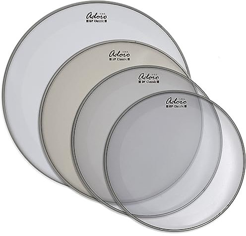 Rock Drum Head Set Adoro DP Classic Clear double ply clear 12-13-16 und 14SP coated Snare Fell