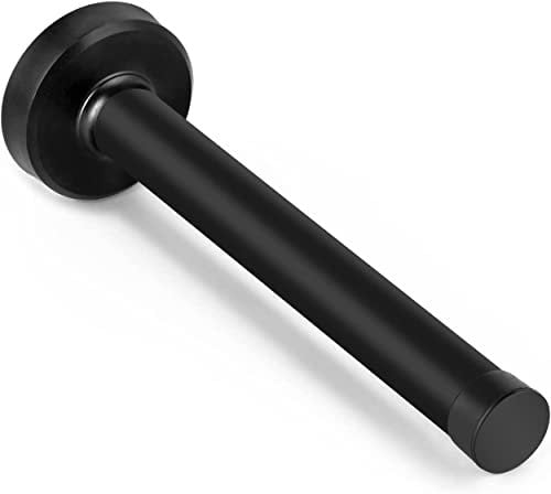 Door Stop, 8 Inch Extra Long Door Stop Wall Mounted Stainless Steel Black Door Stopper Bumper Rubber Tips, Modern Doorstops Door Holder Protection Sound Dampening for Home Indoor Outdoor