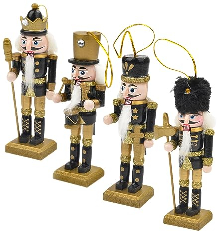 HOMSFOU 4 Stück Nussknacker-baumspitze Weihnachtsnussknacker Sammlerstück Weihnachtsdekoration Weihnachten Desktop-nussknacker Weihnachtsschmuck Halloween-baumspitze Haushalt Zubehör