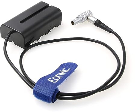 Eonvic NP f970 f550 f570 Analoger Akku 2-polig Stecker für Z Cam E2 Scheinwerfer Atomos Ninja V Blackmagic Video Assist 12G Überwachungskamera (rechter Winkel)