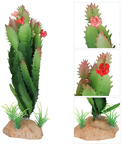 Aquarium-Kaktus-Dekoration, Reptilien-Kaktuspflanzen-Ornament, Künstliche Kaktus-Fischschale, Künstliche Kaktus-Pflanze, Landschaftsbau-Dekoration, Wüsten-Reptilien-Dekoration für Eidechse, Gecko, Bar
