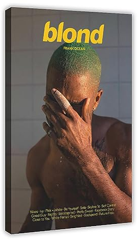 ppARK Blonde Album Cover Poster Rapper Leinwand Druck für Raumästhetik Frank Ocean Wandkunst Wohnzimmer Schlafzimmer Dekor 12x18 Zoll Rahmen