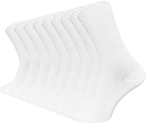 NERS Diabetikersocken (9 Paar) für Damen und Herren ohne Gummibund, angenehm weich (DE/NL/SE/PL, Numerisch, 39, 42, Regular, Regular, Weiß)