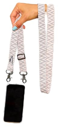 NOOMYA® Premium Fashion Handykette | Set Handyhülle iPhone 15 PRO MAGSAFE& Handyband Sweet Grey | Handygurt zum Umhängen | Necklace Hülle mit Band | Set Wechselband mit Phone Case | Geschenk