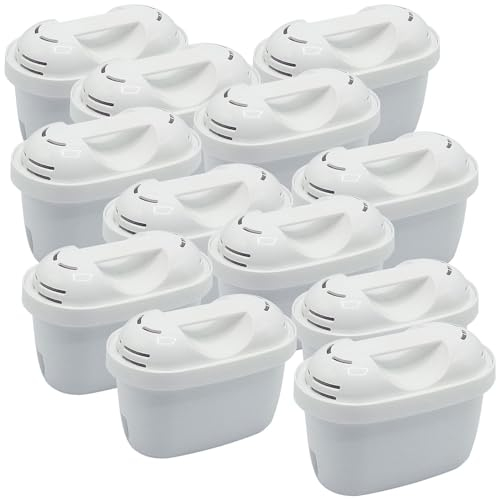 Rosenstein & Söhne Filter für Wasserfilter, Brita: 12er-Set Filterkartuschen für Brita Maxtra & kompatible Systeme, oval (Filterpatronen für Wasserfilter)