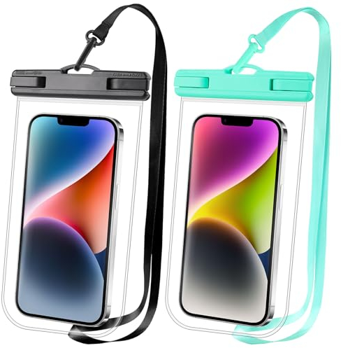 Razobws 2 Stück 2024 wasserdichte Handyhülle, IPX8 Reise Gadgets und Urlaub Must Haves, Wasserfeste Wasserdichter Beutel für Travel Schwimmen, Wasserdicht für Galaxy iPhone 16 15 14 13 12 11 Pro Max