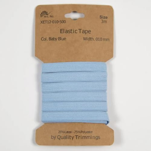 Gummiband | 3m-Karten | 10mm oder 20mm breit (10 mm - baby blue)