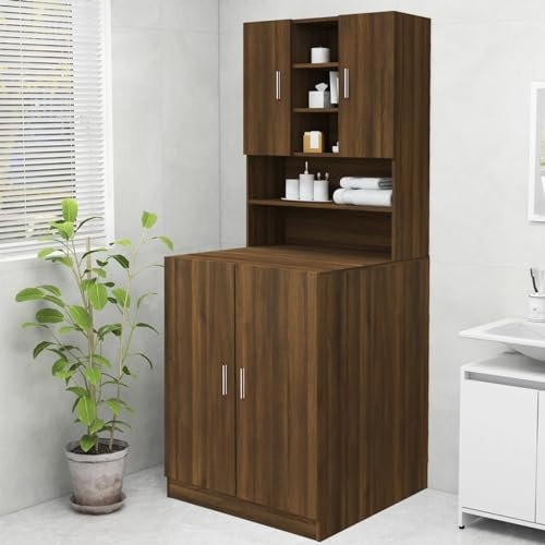 ShGaxin Armoire pour machine à laver, couleur chêne marron, 70,5 x 25,5 x 90 cm, armoire de salle de bain, meuble bas de lavabo, meuble de salle de bain, meubles pour lavabo