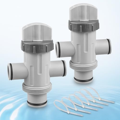 Valvola a stantuffo a doppio tubo diviso con 6 fascette per tubi per piscina Intex, accessori di ricambio per piscina, compatibile con sistema di circolazione del filtro per piscina fuori terra