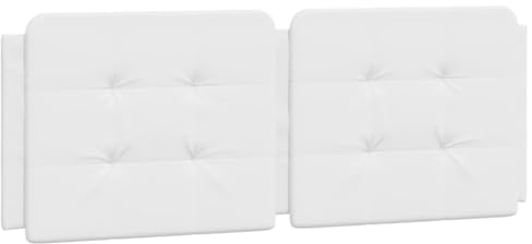 vidaXL Kissen für Kopfteil, Wandpolster Polsterpaneel Bettkopfteil, Rückenkissen Polsterkopfteil Wandkissen Schlafzimmer, Weiß 120cm Kunstleder