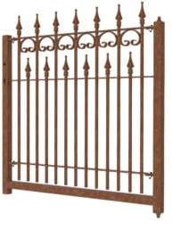 ELEO Gartentor Lugano rostoptik - 1x1 m Gartenpforte klein aus Metall als Eingang in den Garten handgeschmiedet Schmiedeeisen rost Edelrost - Gartentür massiv und stabil