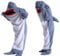 Yuragim Hai Decke, Wearable Shark Blanket Hai Decken Kapuzenpullover mit Ärmeln, Hai Decke zum Anziehen Shark Onesie Gemütlicher Superweicher Hai Schlafsack für Erwachsene und Kinder, Gray Blue