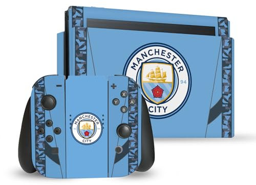 Head Case Designs sous Licence Officielle Manchester City Man City FC Home Kit Champions 2024 Vinyle Autocollant De Jeu Peau Compatible avec Nintendo Switch Console & Dock & Joy-Con Controller Bundle