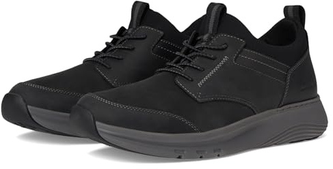 Clarks Men's Motion Trek Ez Sneaker, Black Leather, 14 UK