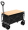 Bollerwagen Faltbar Mit Tisch, Strandwagen Klappbar Gartenwagen Transportkarre Camping Hundewagen Mit Verstellbarem Griff, Geländegängige Räder, Becherhalter(/Black,B)