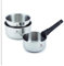 LAGUIOLE, Juego de 3 cacerolas de acero inoxidable, mango extraíble, compatible con todas las fuentes de calor, apilables, capacidad 1,25L, 2,00L, 2,50L - 16/18/20 cm, Plata