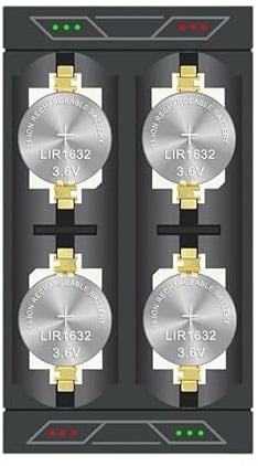 3,6V USB Ladegerät für LIR2016 LIR2025 LIR2032 | Laden von 4 Batterien | Ladegerät für Lithium Knopfzellen mit LED Statusleuchte | Ladegerät für Knopfzellen für LIR2016 LIR2025 LIR2032