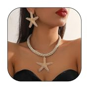 YANCHUN Starfish Necklace for Women Halloween Costumes Boho Starfish Jewelry Set Summer Beach Starfish Outfits Ocean Jewelry Accessories Gifts