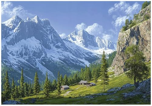WallArena Vlies Fototapete, Berge, 200x140cm | Fototapeten - Tapeten - für Wohnzimmer Schlafzimmer - Vliestapete Wandtapete Tapete 3D Effekt- inkl. Kleister