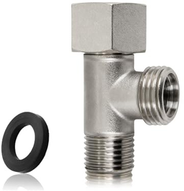 tiyiyok Connecteur en T 3 Voies, Vanne D'inversion WC en Cuivre 3/8 avec Dents Latérales 1/2 Vanne, Inverseur 3 Voies, Connecteur de Tuyau, pour Réservoir de WC, Lave-Linge, Robinetterie de Douche