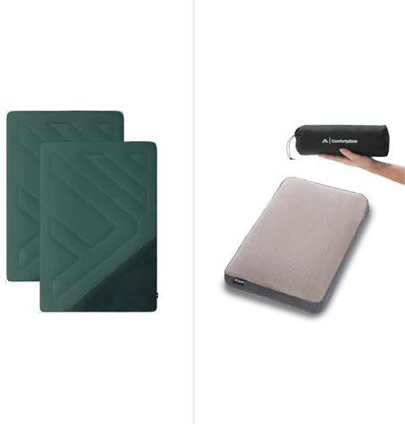 qeedo Cozy Bundle, Geschenk-Set aus 2X Teddy-Decke (Farbe Pinegreen) und 1x Comfort Pillow Travel (Kuscheldecke + Reisekissen)