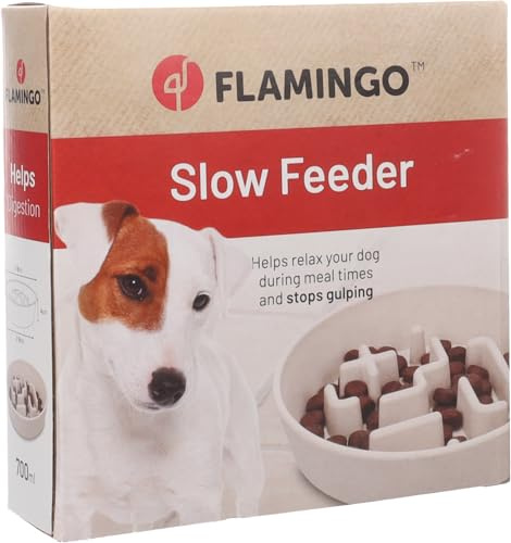 Flamingo FUTTERNAPF Slow Feeder KANA RUND BEIGE 18CM 700ML