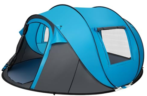 ARATERVIO Instant Pop Up Zelt 3-4 Personen, Automatisches 3-Sekunden-Zelt mit PU3000mm Wassersäule, 290x200cm Campingzelt mit Belüftung, Verstärkt & Stabil für Festival, Strand und Garten