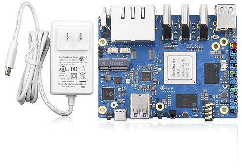 Orange Pi 5 Plus 4GB/8GB/16GB LPDDR4/4x Rockchip RK3588 8-Core 64-Bit Single Board Computer mit eMMC-Buchse, Entwicklungsplatine Run Orange Pi/Linux/Ubuntu/Debian/Android OS (16 GB + Netzteil)