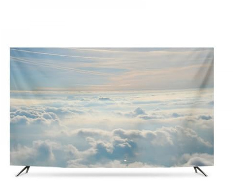 GPDNBIEU, 32-65 Pulgadas for LED/LCD/TV Curvas Computadora TV Art Cubierta de televisión Lavable Estirable(Clouds4,65inch)