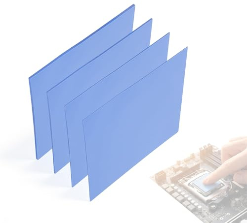 Pad Thermique Lot de 4 Coussinets Thermiques en Silicone Résistant aux Hautes Températures 6,0 W/MK pour Processeur, GPU, PC, Ordinateur Portable, Dissipateur Thermique, CPU, LED, SSD, IC, SMD Cooler