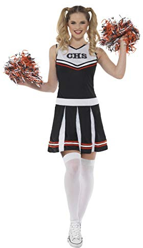 Smiffys Cheerleader Costume, Black