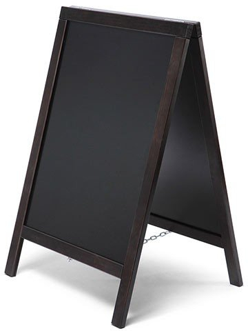 net-xpress Kundenstopper Holz außen für Gastro, schwarz/Schwarzbraun, 55x85, Kundenstopper Tafel Restaurant Bistro Cafe Gastronomie