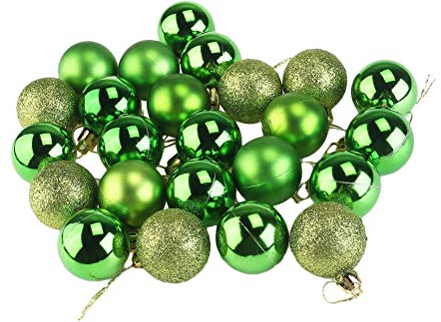 BESTOYARD 12 stück Weihnachtskugeln Kunststoffkugeln Christbaumschmuck Weihnachtsdeko Kugeln 3 cm (Grün)