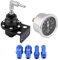 Fydun Regulador de Presión de Combustible Ajustable Universal Aluminio Coche 160 psi 1: 1 Kit de Medidor de Aceite(negro)