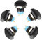 Larcele Botón Pulsador Impermeable Retorno Automático 1NO Cuadrado Botón Pulsador Momentáneo, Orificio de Montaje 12 mm, 5 Piezas ANKG-05(Negro)