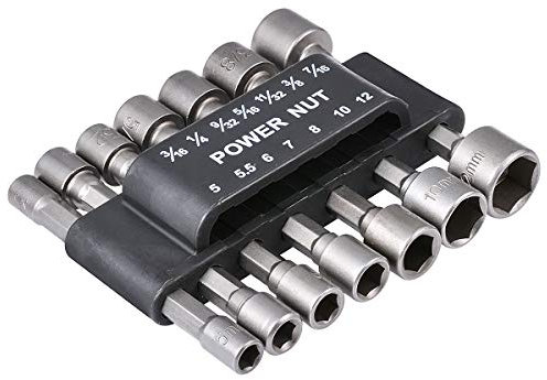 KATUR Juego de brocas de destornillador eléctrico de cambio rápido de 14 piezas, vástago hexagonal de 1/4 de pulgada 3/16 1/4 9/32 5/16 11/32 3/8 7/165,5.5,6, 7,8,10,12mm