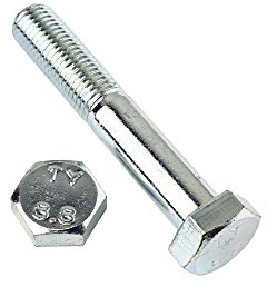 2 Stk Sechskantschraube DIN 960 M12x1,25x100 Feingewinde mit Schaft - Stahl verzinkt