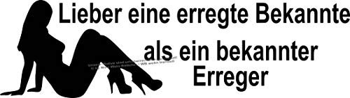 WB wohn trends Auto-Aufkleber, Lieber eine erregte Bekannte als EIN bekannter Erreger, Corona-Virus, rosa, 50cm breit, Farbe und Größe wählbar, KFZ-Sticker LKW Spruch