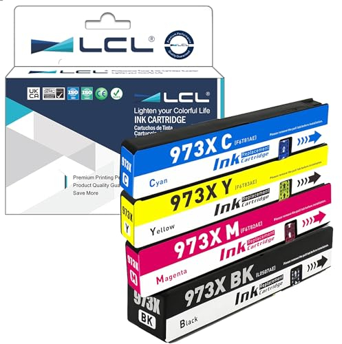 LCL 973X Tintenpatrone Kompatibel für HP 973 973X L0S07AE F6T81AE F6T82AE F6T83AEV für Hp PageWide Pro 452dn 452dw 452dwt 477dn 477dw 477dwt 552dw 577dw 577z Managed MFP P57750dw P55250dw (KCMY)