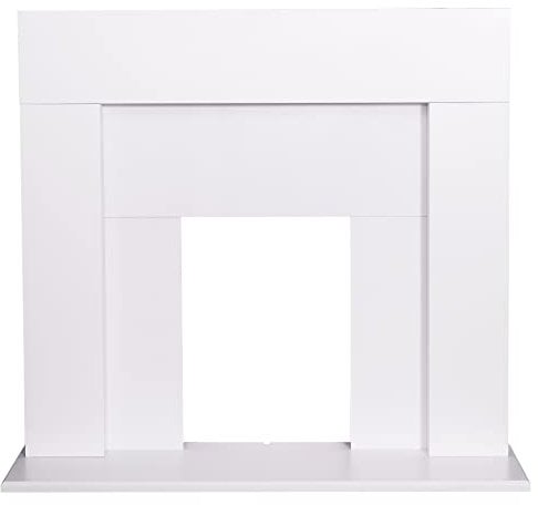 Adam Miami Fireplace Suite in Pure White, 48 Inch